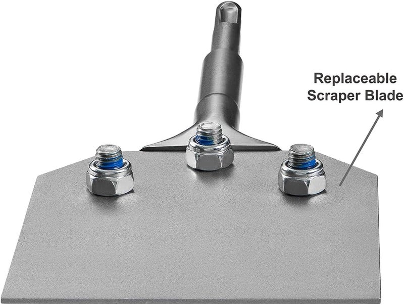 SPKLINE 4 Inch Wide SDS-Plus Floor Scraper Tile & Thinset Scaling Chisel SDS-Plus Shank 4" x 10" Thinset Scraper Adhesives Remover Wall Scraper Fits SDS-Plus Rotary Hammers and Chipping Hammer Drills - Image 3